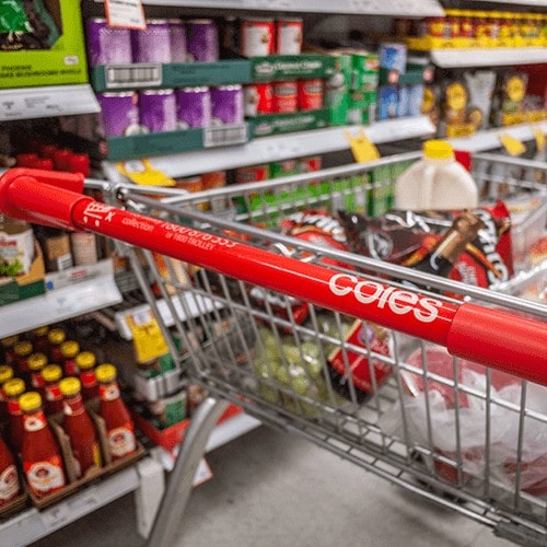 Coles Supermarket Trolley Close Up