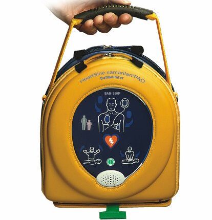 A Heartsine Samaritan PAD 350p Defibrillator
