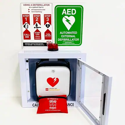 lifepak cr2 defibrillator with wall cabinet bundle