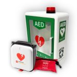 Defibrillator for School | Lifepak CR2 Essential Wall Cabinet Bundle
